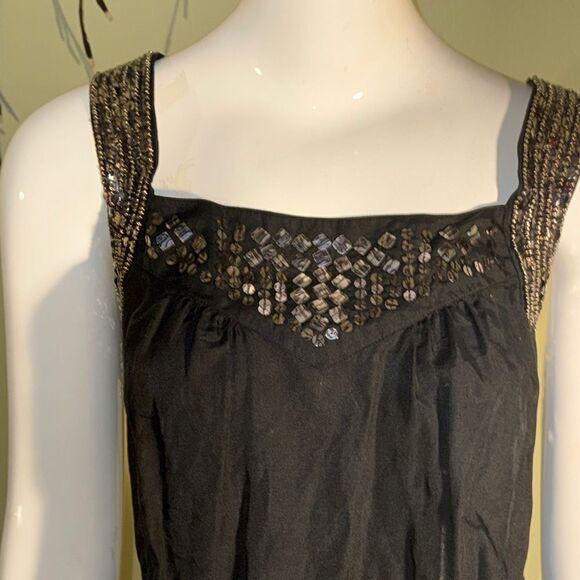 Guess black  Beaded silk vibes  blouse - Picture 4 of 11